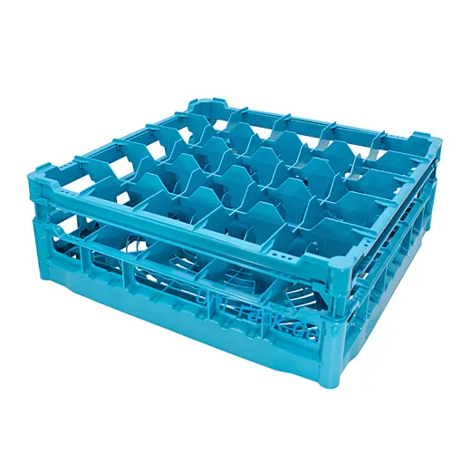 FriesRack Glserkorb 50x50 cm K-5x5 - stabiler blauer Glserkorb mit blauem Toprahmen fr sicheren Glastransport, perfekt fr Gastronomie und Catering.