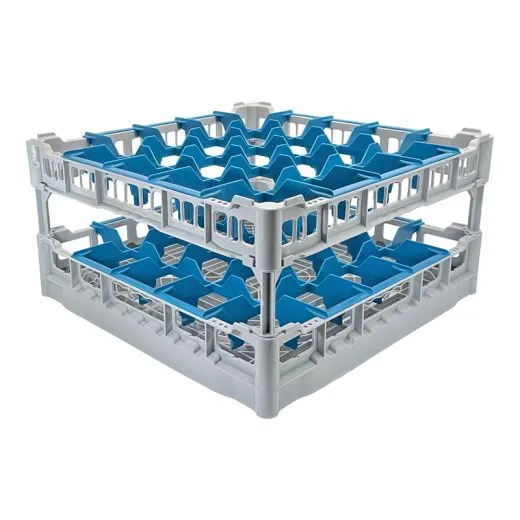 FriesRack Glserkorb 50x50 cm OH-5x5 - stabiler grauer Glserkorb mit grauem Toprahmen fr sicheren Glastransport, perfekt fr Gastronomie und Catering.