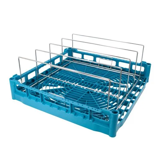 Anwendungsbeispiel fr Fries Grundkorb NKT-50x50 mit Edelstahl Warmhaltetabletteinsatz - WHT-4 mit 4 Reihen und Reihenabstand 90 mm