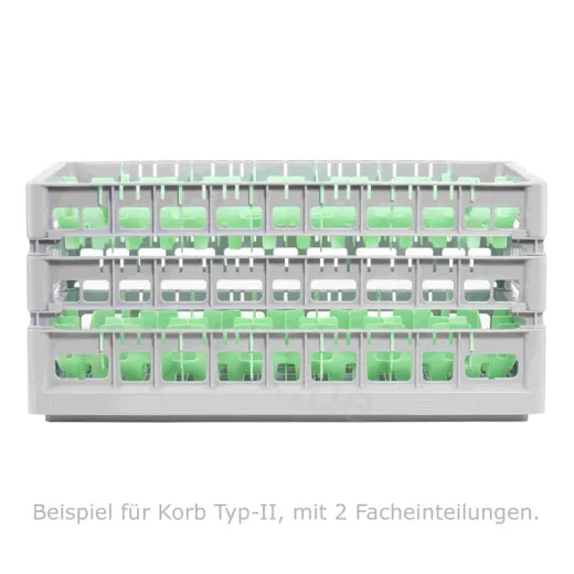 FriesRack System 600 - Glserkorb Typ II-40: Profi-Kunststoff-Glserrack 60x40 cm fr 40 Glser bis 240 mm Hhe. Ideal fr Gastronomie, Catering, Klinik, Hotel und Labor.