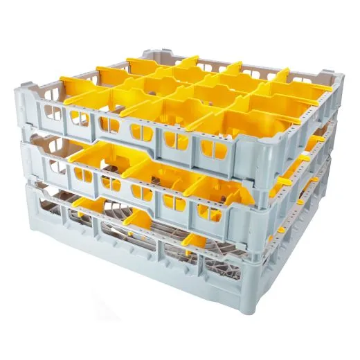 FriesRack Glserkorb 50x50 cm IKH3-4x4 - stabiler grauer Glserkorb mit grauem Toprahmen fr sicheren Glastransport, perfekt fr Gastronomie und Catering.