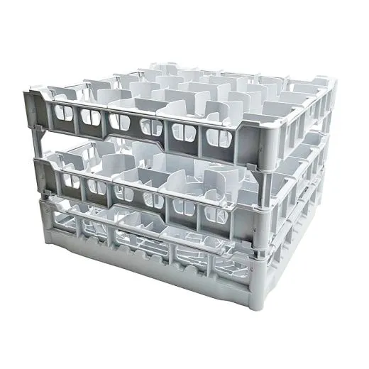 FriesRack Glserkorb 50x50 cm IMH3-20 - stabiler grauer Glserkorb mit grauem Toprahmen fr sicheren Glastransport, perfekt fr Gastronomie und Catering.