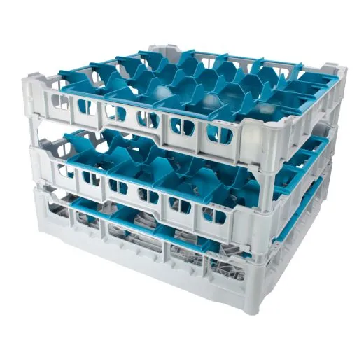 FriesRack Glserkorb 50x50 cm IMH3-5x5 - stabiler grauer Glserkorb mit grauem Toprahmen fr sicheren Glastransport, perfekt fr Gastronomie und Catering.