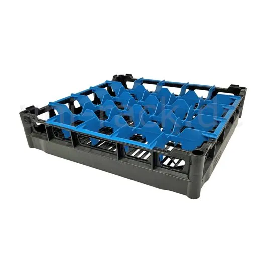FriesRack Glserkorb 50x50 cm - Typ A-5x5 - stabiler schwarzer Glserkorb fr sicheren Glastransport, perfekt fr Gastronomie und Catering.