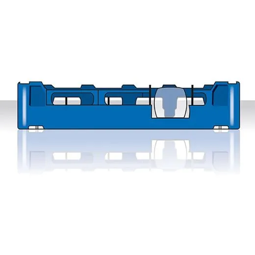 Anwendungsgrafik mit Seitenansicht des Glserkorbs Typ-A aus dem FriesRack System, Korbgre 50x50 cm, ideal fr sicheren Transport und effiziente Aufbewahrung von Glsern
