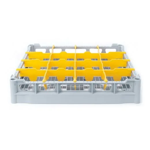 FriesRack Glserkorb 50x50 cm - Typ A-4x4 - stabiler grauer Glserkorb in der Seitenansicht fr sicheren Glastransport, perfekt fr Gastronomie und Catering.