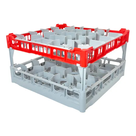 FriesRack Clixrack PH-20 Glserkorb 50x50 cm mit rotem Toprahmen - passend fr Zwiesel Glas Dogs and Wine ( 92 mm - Hhe 244 mm) - ideal fr sichere Aufnahme von groen Rotweinglsern - Farbe von Korb und Toprahmen nach Wunsch whlbar