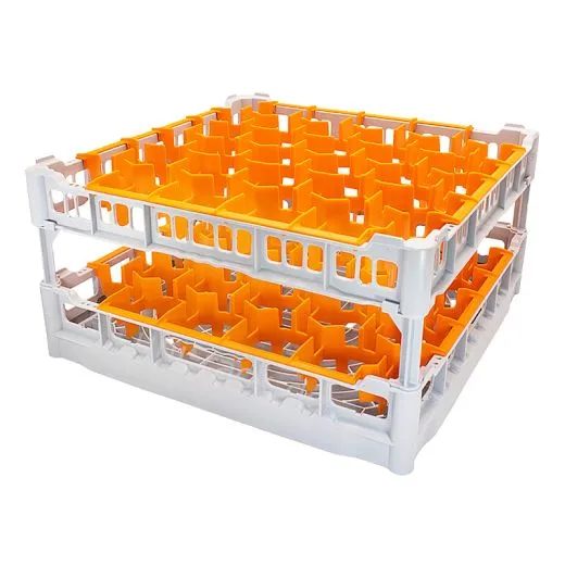 FriesRack Glserkorb 50x50 cm OH-30 - stabiler grauer Glserkorb mit Toprahmen in Grau fr sicheren Glastransport, perfekt fr Gastronomie und Catering.