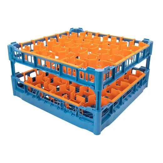 FriesRack Glserkorb 50x50 cm OH-30 - stabiler blauer Korb mit Toprahmen in Blau fr sicheren Glastransport, perfekt fr Gastronomie und Catering.