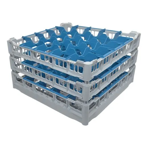 FriesRack Glserkorb 50x50 cm IIH3-5x5 - stabiler grauer Glserkorb mit grauem Toprahmen fr sicheren Glastransport, perfekt fr Gastronomie und Catering.