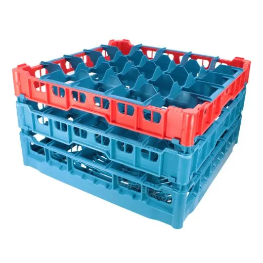 FriesRack Glserkorb 50x50 cm IIH3-5x5 - stabiler blauer Glserkorb mit blauem Toprahmen fr sicheren Glastransport, perfekt fr Gastronomie und Catering.