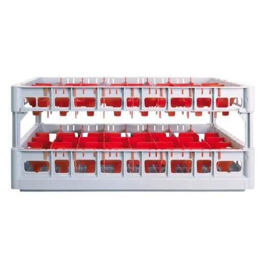 FriesRack System 600 - Glserkorb Typ P-40: Profi-Kunststoff-Glserrack 60x40 cm fr 40 Glser bis 245 mm Hhe. Ideal fr Gastronomie, Catering, Klinik, Hotel und Labor.