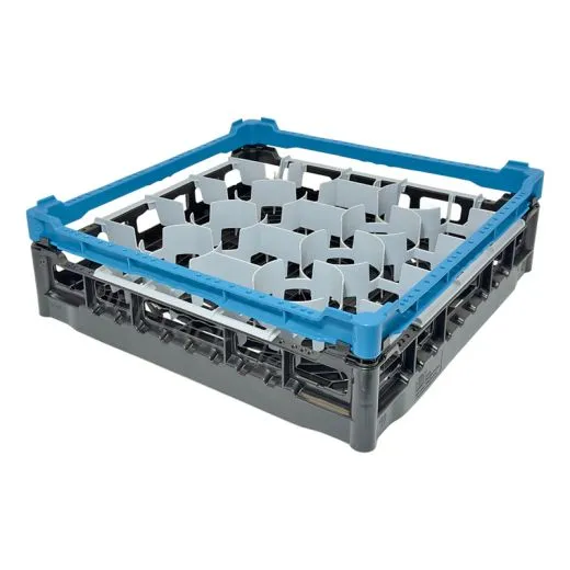 FriesRack Glserkorb 50x50 cm - Typ S-20 - stabiles, schwarzes Glserrack fr 20 Glser mit schwarzem Toprahmen. Ideal fr sicheren Glastransport, Splen und Einsatz in Catering, Hotel und Messegastronomie.