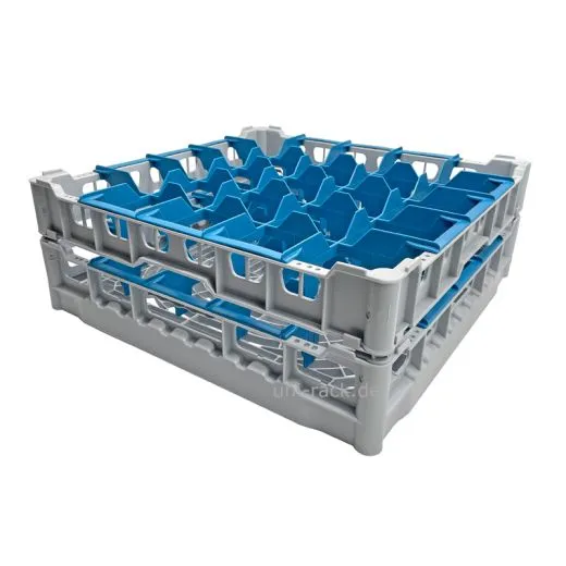 FriesRack Glserkorb 50x50 cm SH-5x5 - stabiler grauer Glserkorb mit grauem Toprahmen fr sicheren Glastransport, perfekt fr Gastronomie und Catering.
