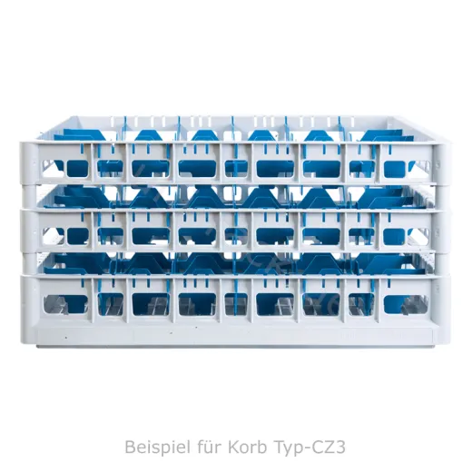 FriesRack System 600 - Gl�serkorb Typ CZ3-33: Profi-Kunststoff-Gl�serrack 60x40 cm f�r 33 Gl�ser von 220 bis 280 mm H�he. Ideal f�r Gastronomie, Catering, Klinik, Hotel und Labor.