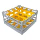 FriesRack Glserkorb 50x50 cm - Typ LH-4x4 - stabiles, graues Glserrack fr 16 Glser mit grauem Toprahmen. Ideal fr sicheren Glastransport, Splen und Einsatz in Catering, Hotel und Messegastronomie.
