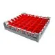 FriesRack System 500 Glaeserkorb 50x50 cm - Typ A-7x7 - grauer stapelbarer stabiler Gl�sersp�lkorb mit Einteilung und 49 Faechern fuer gewerbliche Glaeserspuelmaschinen und professionelle Glaeserlogistik.