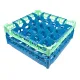 FriesRack System 500 - Clixrack Gl�sersp�lkorb mit Korbgr��e 50x50 cm Typ NH-5x5 - stabiles blaues Gl�serrack mit gr�ndem Toprahmen f�r sicheren Glastransport, perfekt f�r Gastronomie und Catering.