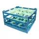 FriesRack Gl�serkorb 50x50 cm - Typ D-3x3 - stabiles blaues Gl�serrack aus der Serie Custom mit blauem Toprahmen f�r sicheren Glastransport, perfekt f�r Gastronomie und Catering.