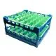FriesRack Gläserkorb 50x50 cm OH-6x6 - stabiler blauer Korb mit blauem Toprahmen für sicheren Glastransport, perfekt für Gastronomie, Hotel und Catering.