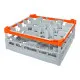 FriesRack System 500 Gl�serkorb Typ C-20 – graues Gl�serrack mit orangefarbenem Toprahmen, stapelbar und lebensmittelecht. Ideal f�r bis zu 20 gro�volumige Gl�ser mit � 90–98 mm und 140–160 mm H�he – passend f�r Rotweingl�ser und B