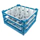 FriesRack System 500, Gl�sersp�lkorb Typ D3-20, 50x50 cm, blau mit Toprahmen und GN-Flanken, sp�lmaschinenfest, leichtes Handling durch geringes Gewicht, stapelbar, ideal f�r Gl�serlogistik, Empfang, Feier, Catering, Event und Messe, individuelle Farbwahl