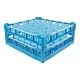 FriesRack Gl�serkorb 50x50 cm KH-44 - stabiler blauer Gl�serkorb mit Toprahmen in Blau f�r sicheren Glastransport, perfekt f�r Gastronomie und Catering.