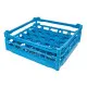 FriesRack System 500 - Glserkorb 50x50 cm - Glserkorb 50x50 cm, Typ B-5x5 - stabiles, blaues Glserrack der Serie Custom mit blauem Toprahmen fr optimale Glserlogistik in Gastronomie, Hotellerie und Eventbereich.