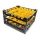 FriesRack Glserkorb 50x50 cm - Typ H3-4x4 - stabiles schwarzes Glserrack, mit Glser-Schrgstellung aus der Serie Custom mit schwarzem Toprahmen fr sicheren Glastransport, perfekt fr Gastronomie und Catering.