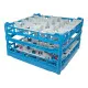 FriesRack Gl�serkorb 50x50 cm - Typ H-20 - stabiles blaues Gl�serrack, mit Gl�ser-Schr�gstellung aus der Serie Custom mit blauem Toprahmen f�r sicheren Glastransport, perfekt f�r Gastronomie und Catering.