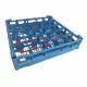 FriesRack Gl�serkorb 50x50 cm - Typ E-5x5 - stabiles, blaues Gl�serrack f�r 25 Gl�ser mit Gl�ser-Schr�gstellung. Ideal f�r sicheren Glastransport, Sp�len und Einsatz in Catering, Hotel und Messegastronomie.