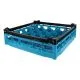FriesRack Gläserkorb 50x50 cm - Typ F-5x5 - stabiles, blaues Gläserrack für 25 Gläser mit schwarzem Toprahmen und Gläser-Schrägstellung. Ideal für sicheren Glastransport, Spülen und Einsatz in Catering, Hotel und Messegastronomie.