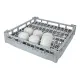 Anwendungsbeispiel des Tasseneinsatzes TE-5 im grauen Fries Grundkorb NK 50x50 cm, Tassen schr�g eingestellt zum Sp�len. Stahldraht Rilsan beschichtet, 5 Reihen f�r ca. 25 Tassen. Korb und Tassen nicht im Lieferumfang.