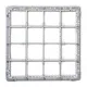 Fries Gl�serkorb LG-4x4 f�r 16 Gl�ser, Ansicht von oben. Geeignet f�r 40x40 cm Profi-Sp�lmaschinen in Hotel, Gastronomie und Catering-Betrieben.