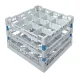 Fries Gl�serkorb LC-4x4 mit blauen Ecken, passend f�r 16 Gl�ser, Korbgr��e 40x40 cm. Perfekt f�r Profi-Gl�sersp�lmaschinen in der Gastronomie.