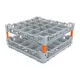 FriesRack System 400 mit Gl�serkorb LB-5x5 f�r 25 Gl�ser, orangene Eckprofile. Farbe der Eckverbinder individuell w�hlbar. Geeignet f�r professionelle Gl�sersp�lmaschinen mit Korbgr��e 40x40 cm.