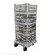 Transportwagen ROL400 fr 40x40 cm Glserracks, belastbar bis 250 kg und leicht zu handhaben. Mit herausnehmbarer Abtropfwanne und 4 Lenkrollen fr einfaches Bewegen. Ideal fr Catering, Veranstaltungen und Gastronomie, fr hygienischen & sicheren Transpo