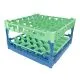 FriesRack Glserkorb 50x50 cm PH-6x6 - stabiler blauer Korb mit grnem Toprahmen fr sicheren Glastransport, perfekt fr Gastronomie, Hotel und Catering.