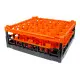 FriesRack Gl�serkorb 50x50 cm - Typ C-30 - stabiles schwarzes Gl�serrack aus der Serie Custom mit orangenem Toprahmen f�r sicheren Glastransport, perfekt f�r Gastronomie und Catering.