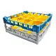 FriesRack Glserkorb 50x50 cm IH-4x4 - stabiles, graues Glserrack fr 16 Glser mit blauem Toprahmen. Ideal fr sicheren Glastransport, Splen und Einsatz in Catering, Hotel und Messegastronomie.