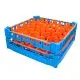 FriesRack Gl�serkorb 50x50 cm IH-30 - stabiler blauer Gl�serkorb mit Toprahmen in Blau f�r sicheren Glastransport, perfekt f�r Gastronomie und Catering.