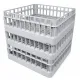 Grund- und Sp�lkorb, ineinander stapelbar, geringer Platzbedarf bei Lagerung. Kombikorb f�r das gemischte Sp�len von Gl�sern, Besteck und kleineren Tellern, mit Glasrelax ein Universalgl�serkorb, 50x50 cm, grau, FriesRack Basys R 500