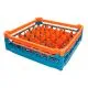 FriesRack Gl�serkorb 50x50 cm S-30 - stabiler blauer Gl�serkorb mit Toprahmen in Orange f�r sicheren Glastransport, perfekt f�r Gastronomie und Catering.