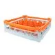 FriesRack Gl�serkorb 50x50 cm S-30 - stabiler grauer Gl�serkorb mit Toprahmen in Orange f�r sicheren Glastransport, perfekt f�r Gastronomie und Catering.