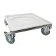 Edelstahl-Korbtransportwagen ROL500CNS-MAW fr 5050 cm-Krbe mit eingelegter Abtropfwanne zur sicheren Aufnahme von Tropfresten aus Glsern, Tassen oder Splgut. Ideal fr den professionellen Einsatz in Kche, Splraum oder Catering.