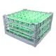 FriesRack Glserkorb 50x50 cm ISH3-6x6 - stabiler grauer Korb mit grauem Toprahmen fr sicheren Glastransport, perfekt fr Gastronomie, Hotel und Catering.