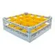 FriesRack Gläserkorb 50x50 cm - Typ K-4x4 - stabiles, graues Gläserrack für 16 Gläser mit grauem Toprahmen. Ideal für sicheren Glastransport, Spülen und Einsatz in Catering, Hotel und Messegastronomie.