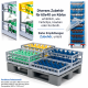 Beispiel f�r Fries Gl�serk�rbe 60x40 cm mit optionalem Zubeh�r, wie farbigen Farbcodierclips, auch mit Beschriftung. Optimale Identifikation und bessere Organisation. Ideal f�r Gastronomie, Hotels und Catering!
