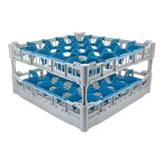 FriesRack Glserkorb 50x50 cm OH-5x5 - stabiler grauer Glserkorb mit grauem Toprahmen fr sicheren Glastransport, perfekt fr Gastronomie und Catering.