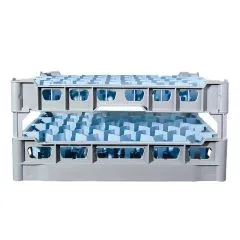 FriesRack Glserkorb 50x50 cm MH-44 - stabiler Grauer Korb mit grauem Toprahmen fr sicheren Glastransport, perfekt fr Gastronomie, Hotel und Catering.